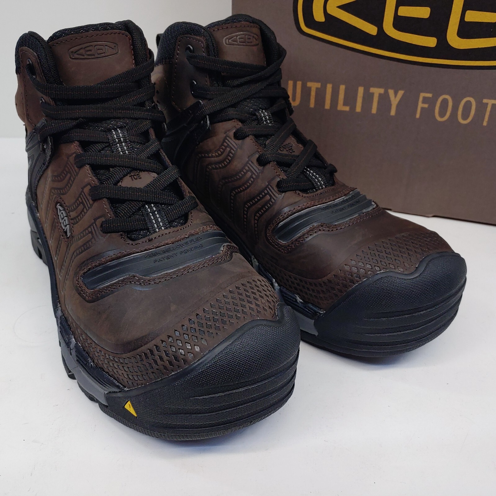 Scarpe da lavoro Keen Kansas City + taglia 9 D punta di sicurezza SR EH marroni 1026357