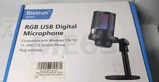 Bietrun Gaming Rgb Usb Condenser Microphone For Pc Ps5 Streaming Podcast Videos