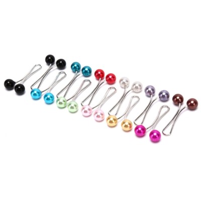 12Pcs Muslim Women Scarves Hijab Stainless Steel U Clips Colored Imitation