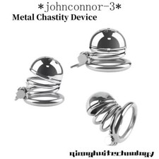 Male Metal Chastity Cage Abstinence Peni Lock Binding Chastity Device Ring