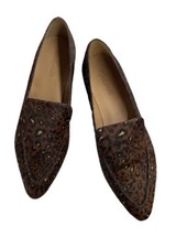Madewell The Frances Loafers Leopard Calf Hair Rich Brown Slip On Women Size 10