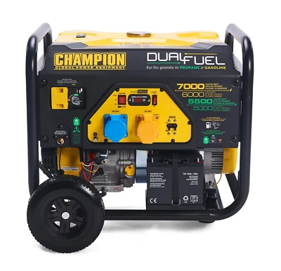 CHAMPION POWER EQUIPMENT Champion Portable Generator 7000 Watt LPG Dual Fuel With Electric Start, 439cc