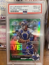 2017 BOWMAN DRAFT CHROME MJ MELENDEZ GREEN REFRACTOR #/99 PSA 10 ROYALS Pop 8
