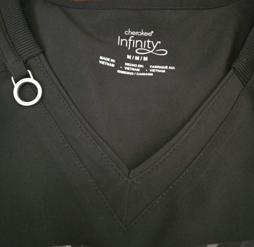 Infinity Cherokee Women's Scrubs V Neck Top Black CK865A - Size M, NWT - 第 8/10 張圖片