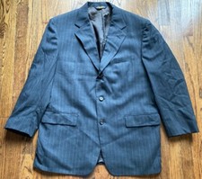 Brooks Brothers Mens Blazer Size 44R Charcoal Gray Pinstripe 100% Wool USA Made