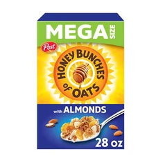 Post Honey Bunches of Oats with Almonds Breakfast Cereal, Family Size Cereal,