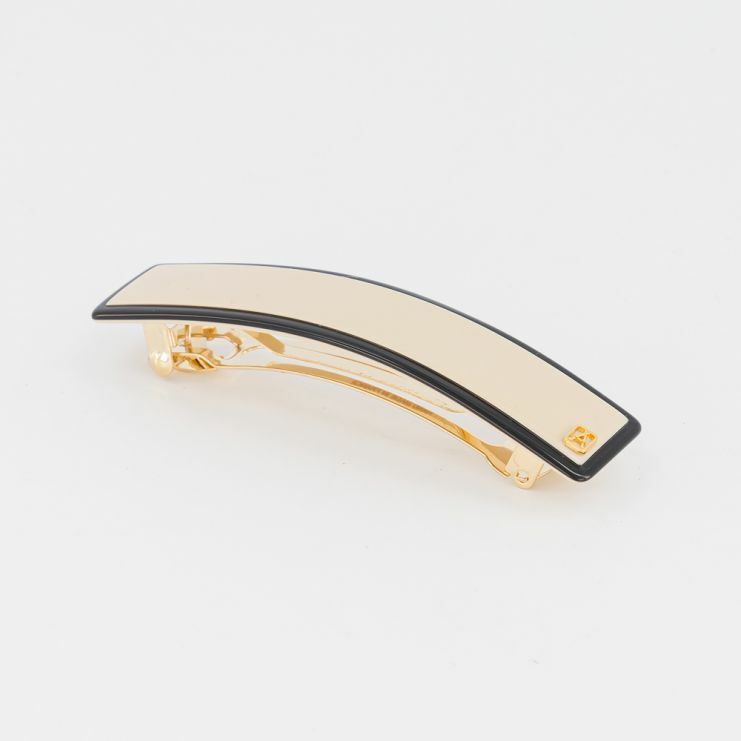 Alexandre de Paris barrette beige classic french hair clip Alexandre de Paris barrette beige classic french hair clip