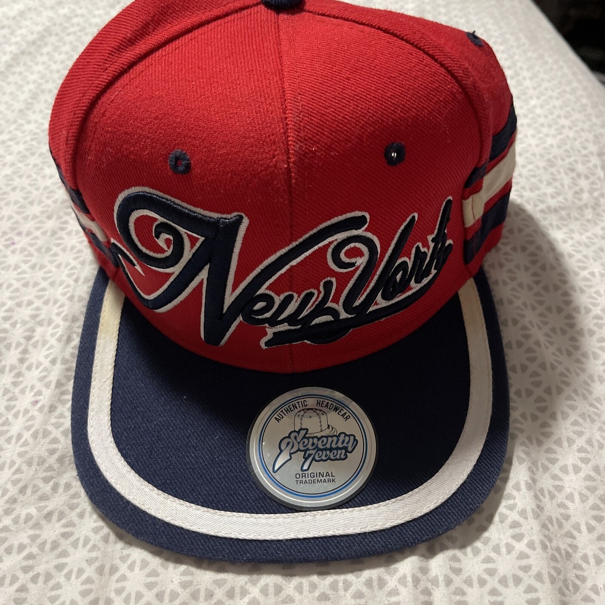 NWT New York Snap back Hat / Cap Seventy Seven 7even Red New
