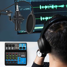 5 Channel Mixing Console Studio Audio Bluetooth DJ Live KTV Mixer Sound Board