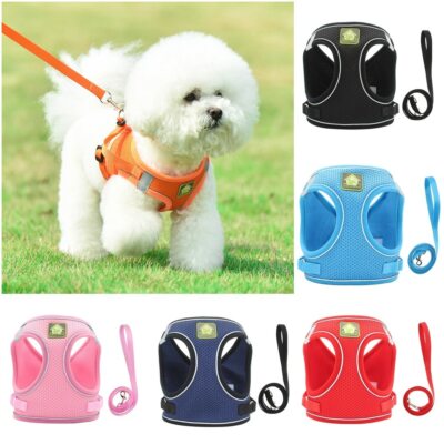 Pet Dog Harness & Leash Set Für Kleine Mittelgroße Hunde Reflective Chest Strap
