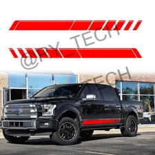 For Ford F150 F-150 Red Sport Body Side Door Decal Sticker Stripe Graphics 2Pcs