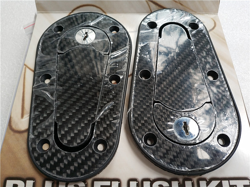 Racing Car Carbon Fiber Hood Pin Plus Flush Mount latch Kit Lock With