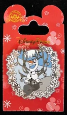 Disney Parks Pixar Frozen Olaf and Sven Holiday Snowflakes Pin New