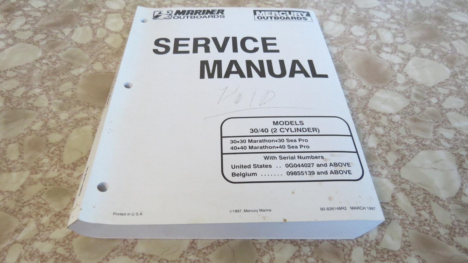 Buy 90-826148r2 Mercury Mariner OUTBOARD Service Manual 30-40 HP 2 CYL  online | eBay
