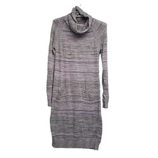 Prana Womens Small Bisque Sweater Dress Organic Cotton Wool Blend Knit Turtlenec