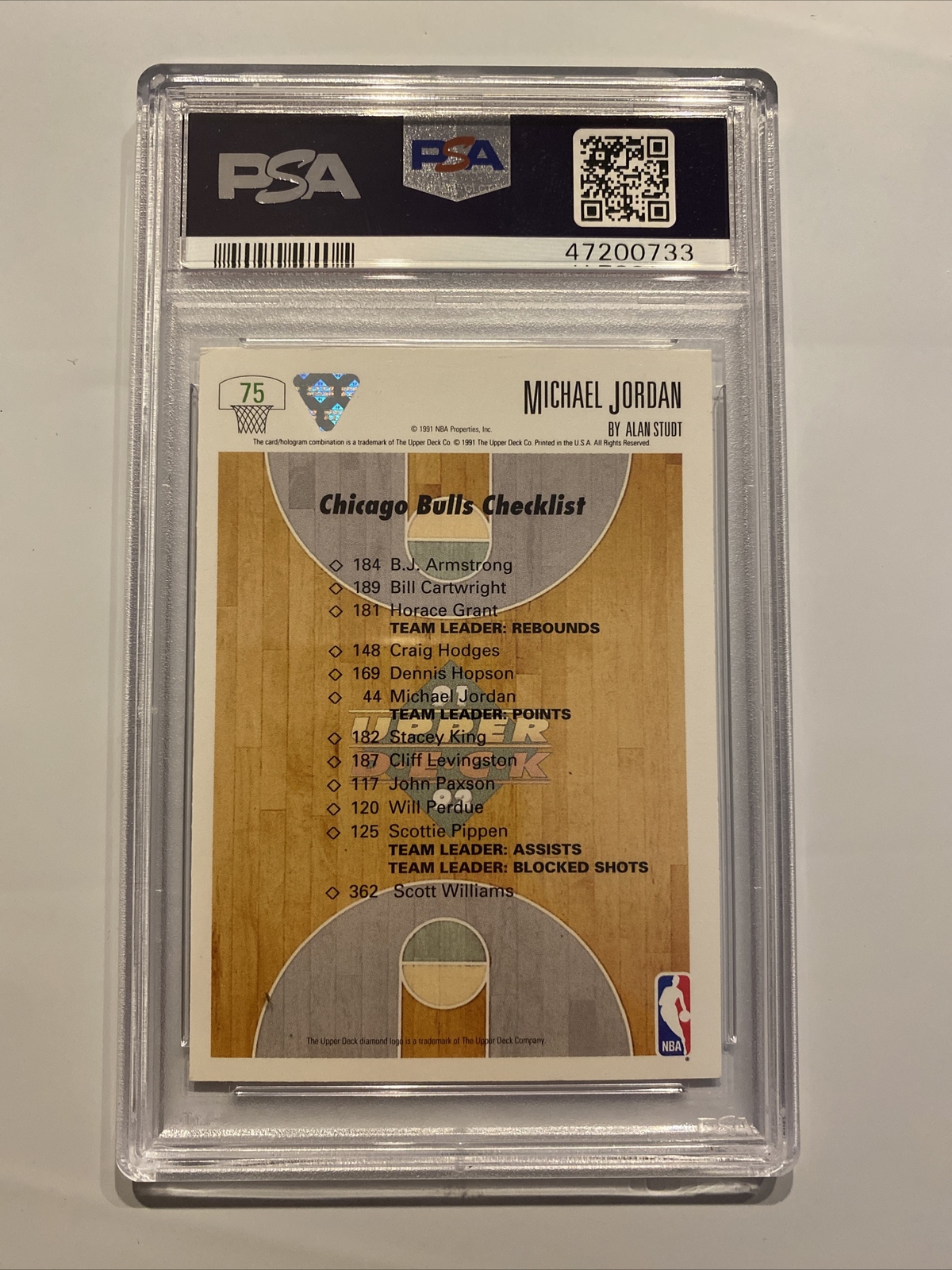 Michael Jordan PSA 6 Vintage Basketball Card Upper Deck Chicago Bulls NBA 1991 view 8