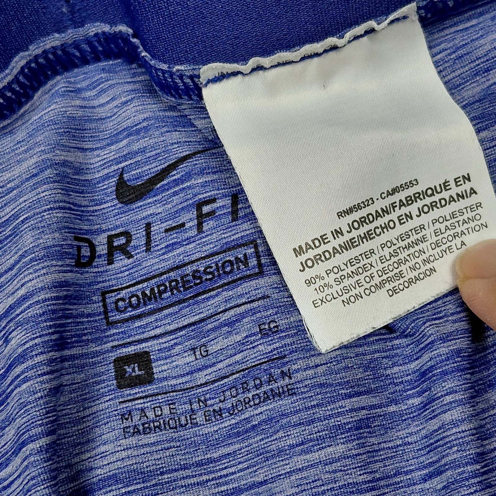 Nike Pro Compression Pants Men's Xl Blue 3/4 Tights Gym Training Basketball thumbnail 4