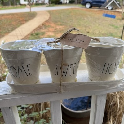 Rae Dunn Set Of Three Planters Home Sweet Home New In Package