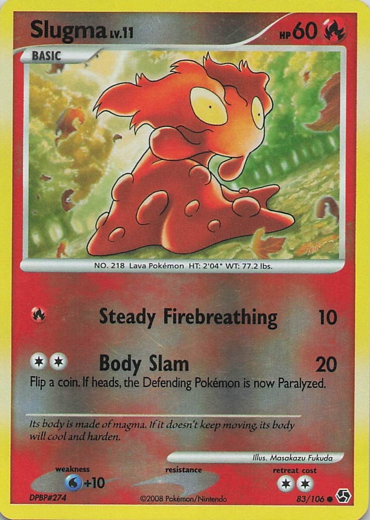 Slugma 83/106 Great Encounters Reverse Holo Pokemon Card