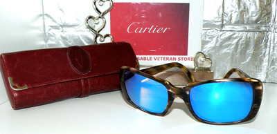 VTG CARTIER C-DÉCOR JACKIE O BROWN TORTOISE SUNGLASSES W/SERIAL # BOX 13 TF RB