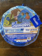 Pop-Up Baby Pool w/Canopy Carrying Case, Foldable Pool for Ages 9-24 Months