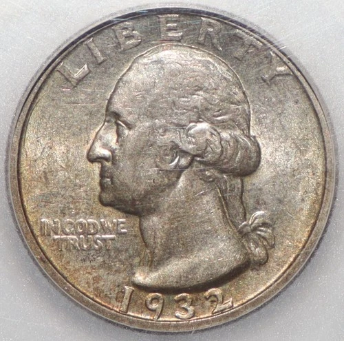 1932 D Washington Quarter BU NICE LIGHT TONING BRILLIANT UNCIRCULATED KEY DATE