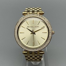 Michael Kors Darci Womens Watch 39mm Gold Crystals MK-3191 New Battery 6.25"
