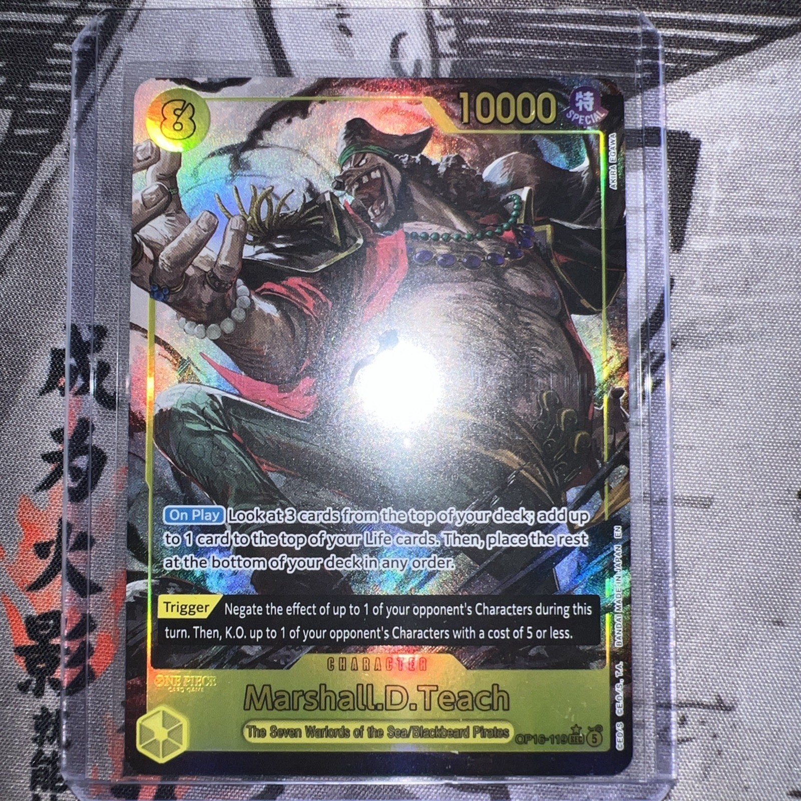 Marshall.D.Teach OP16-119 SEC Alt Art The Time Of Battle One Piece Card Game