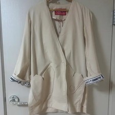 Lucky Seutth Ivory Jacket Loose Fit with Logo
