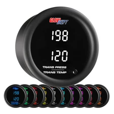 GlowShift 10 Color Digital Dual Transmission Pressure & Trans Temp Combo Gauge