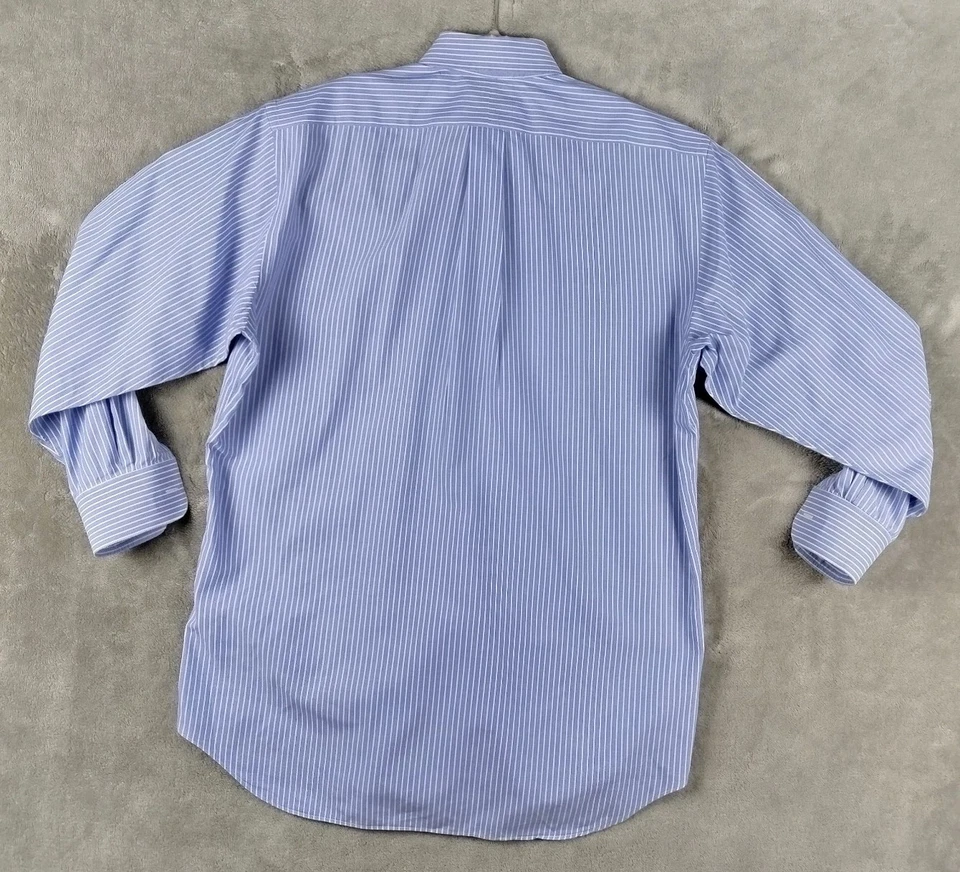 J Press Dress Shirt Mens 15.5/32 Blue Stripe Oxford Button Down Made in USA - Image 2 of 4