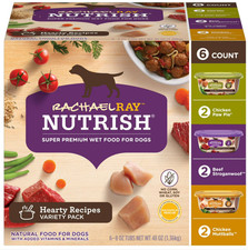 Rachael Ray Nutrish Hearty Recipes Variety Pack Wet Dog Food, 8 oz. Tubs,6 Count