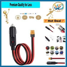 XT60 to Car Cigarette Lighter Cable 12V 15A Adapter Extension 3ft with Fuse