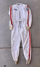 Vintage Racing Suit Size Medium White Fillers Race Worn Checkers Mike 80s