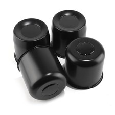 4Pcs 5.15" Push Through Wheel Center Caps 5.15" Hub 4.92" 4.95" H Matt Black