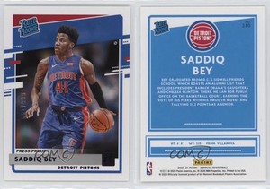 2020 Panini Donruss Rated Rookies Press Proof Purple /199 Saddiq Bey Rookie RC