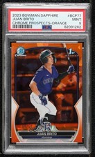 2023 Bowman Sapphire Edition Chrome Prospects Orange 4/50 Juan Brito PSA 9 7iu
