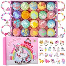 20 Pack Unicorn Bath Bombs for Girls Kids, Gift 1 Ounce Pack of 20 , Pink