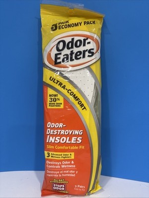 Odor Eaters Ultra Comfort Foot Odor Insoles, 3 Pairs Trim to Fit, Free Shipping!