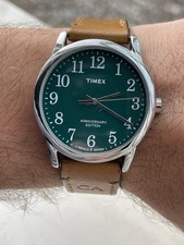 Timex Easy Reader 40th Anniversary TW2R35900 Green Dial Brown Leather 39mm