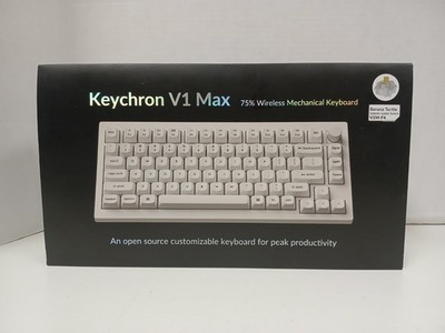 Keychron V1 Max 75% RGB Mechanical Keyboard Banana Switches, White - NO DONGLE