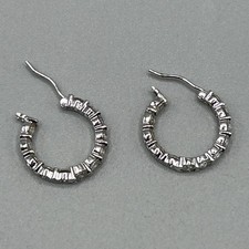 Cubic Zirconia Small Hoop Earrings, Beautifully Crafted 3/4" in diameter