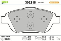 Valeo Bremsbelagsatz Scheibenbremse Essential 302218 FüR Peugeot Ds CitroËN 2008