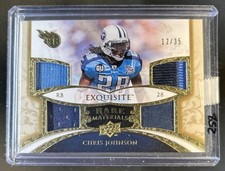 2008 Upper Deck Exquisite Chris Johnson Rare Patch RC #/35 Titans