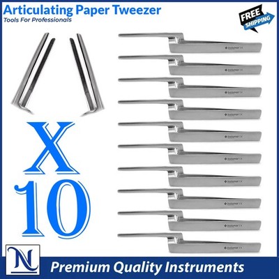 Miller Articulating Paper Forceps   10 Pcs Straight Serrated Dental Tweezers