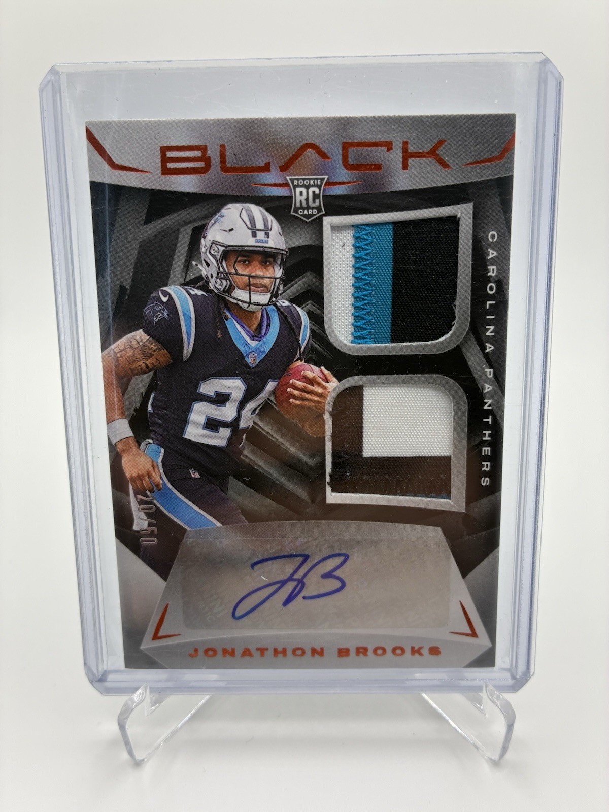 2024 Panini Black Football - JONATHON BROOKS #RSM-17 - Rookie Patch Auto #/50