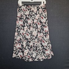 Abercrombie Fitch Floral Pull On Midi Skirt Size M Lightweight Preppy Casual