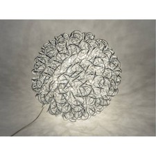 LED Deko Kugellampe, Leuchte DRAHT D. 40cm Metall silber Formano