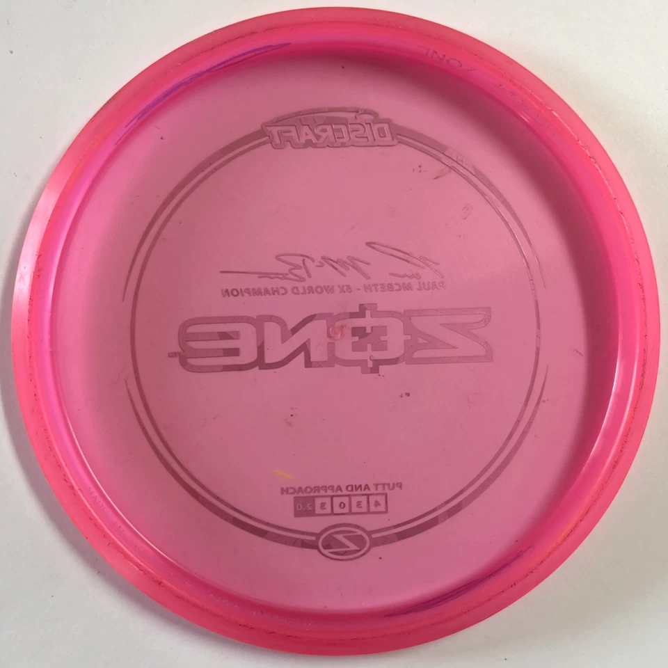 Discraft Z Zone 5X McBeth Pink W/ Camo Foil 176g Scaled FLAT Used - Image 2 of 4