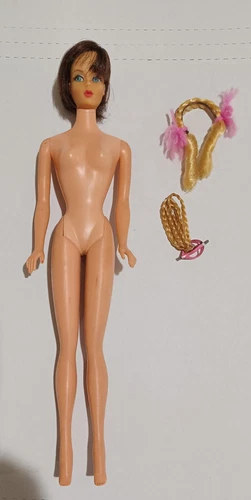 Vintage Hair Fair Head /w Hair Pieces/Barbie Doll Straight Legged Pink Body